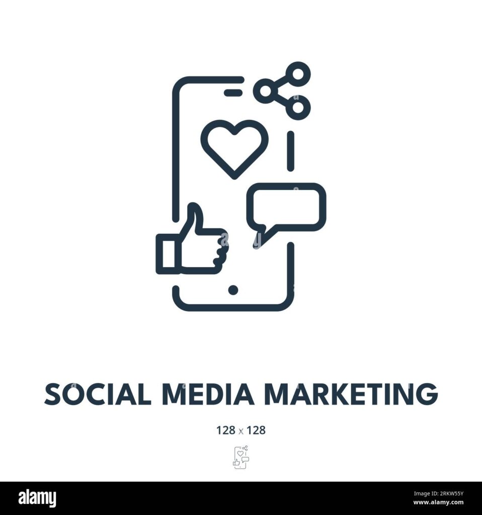 social media marketing icon smm like share editable stroke simple vector icon 2rkw55y