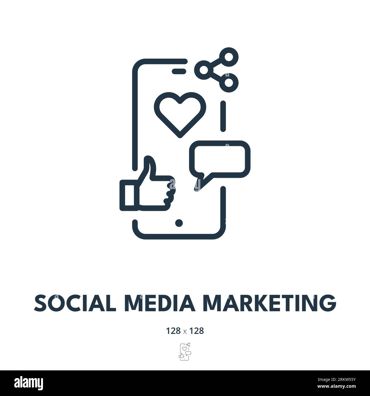 social media marketing icon smm like share editable stroke simple vector icon 2rkw55y